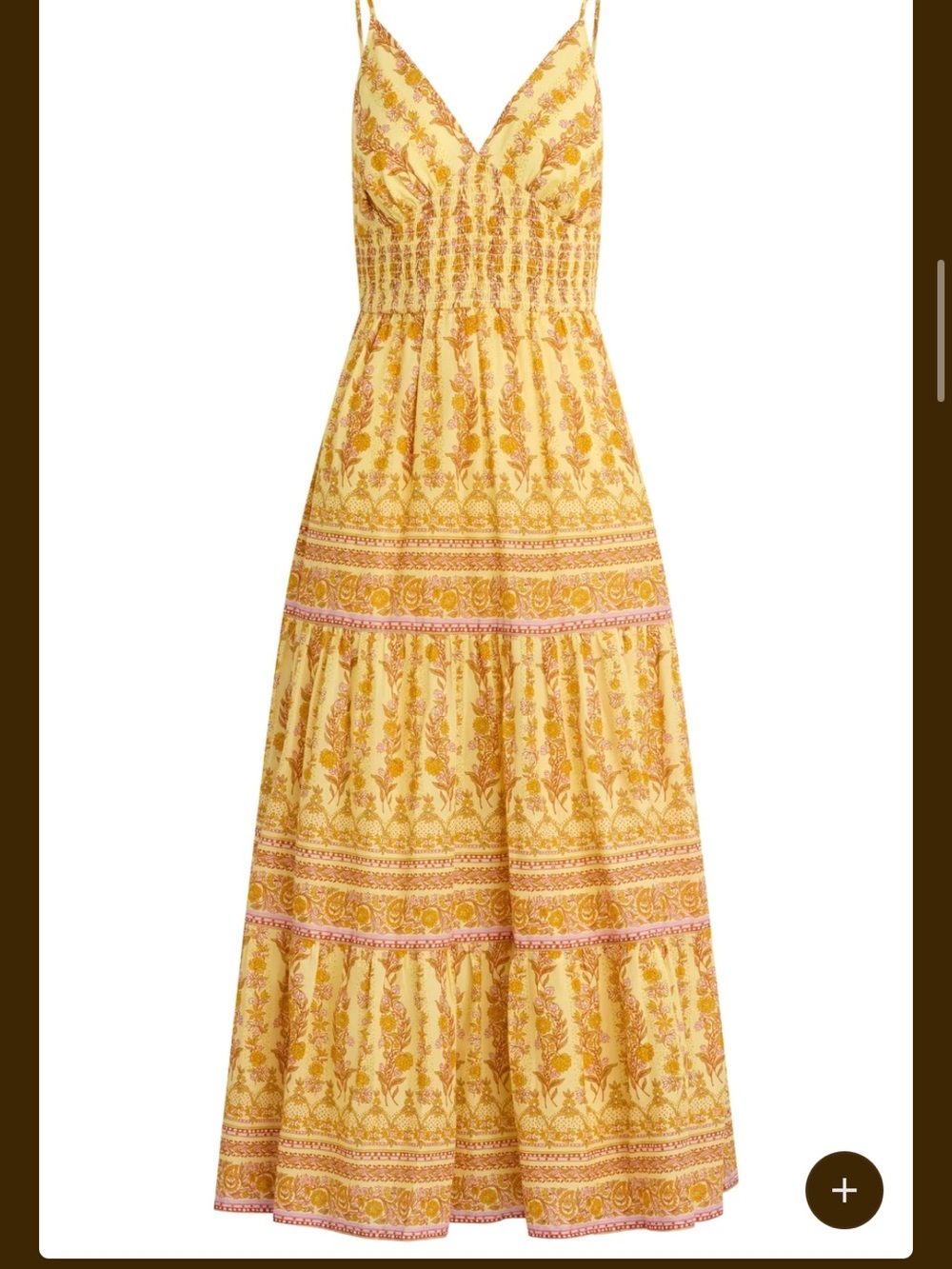 Bila 77 brand Jordan Floral Maxi Dress in Cream and Golden Apricot